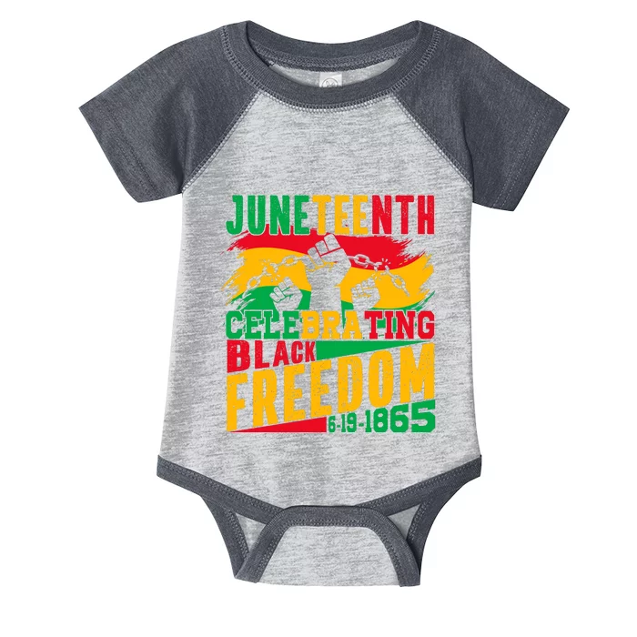 Trendy Juneteenth Celebrating Black Freedom Graphic Infant Baby Jersey Bodysuit