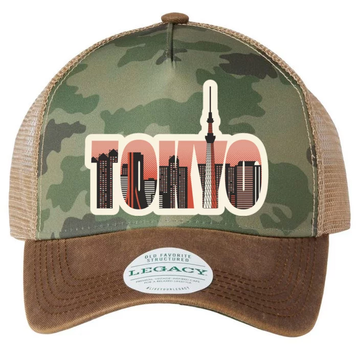 Tokyo Japan City Skyline Legacy Tie Dye Trucker Hat