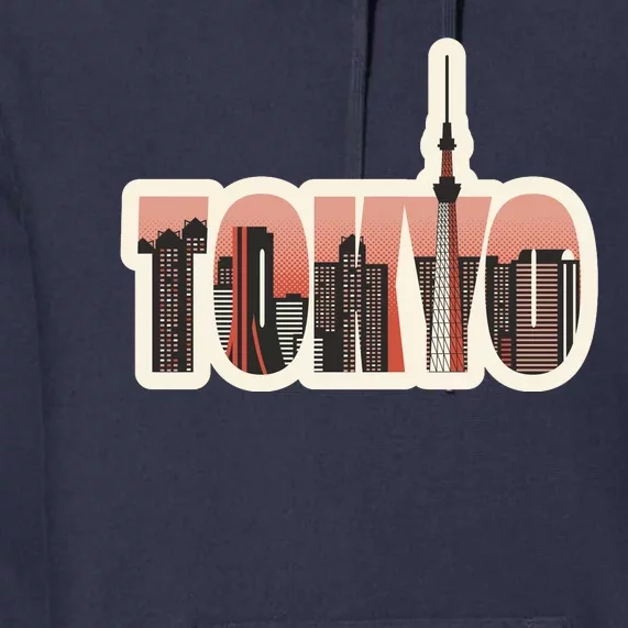 Tokyo Japan City Skyline Premium Hoodie