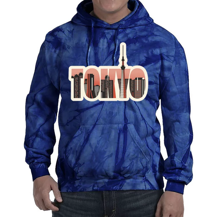 Tokyo Japan City Skyline Tie Dye Hoodie