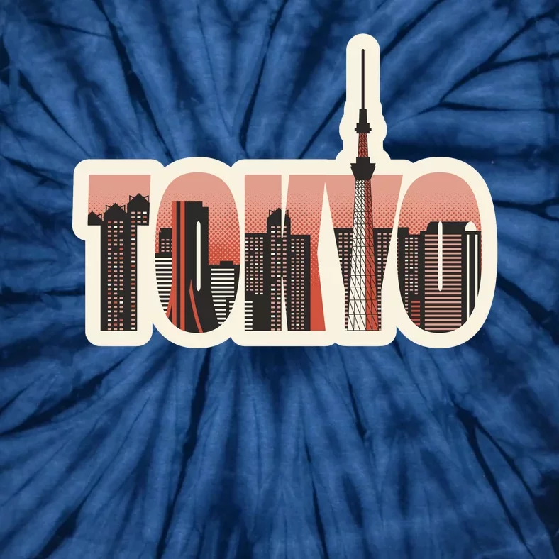 Tokyo Japan City Skyline Tie-Dye T-Shirt