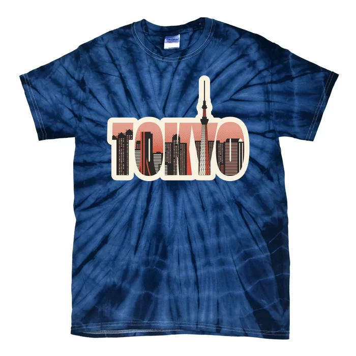 Tokyo Japan City Skyline Tie-Dye T-Shirt