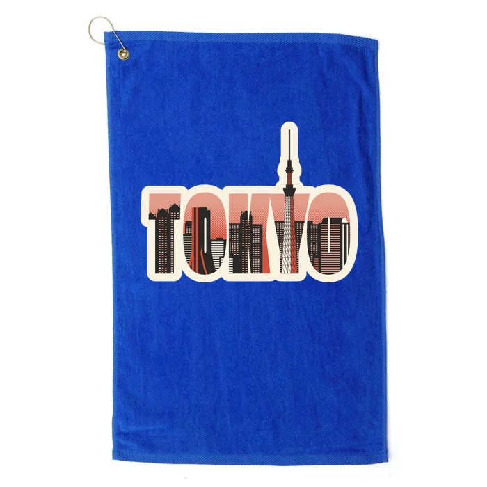 Tokyo Japan City Skyline Platinum Collection Golf Towel