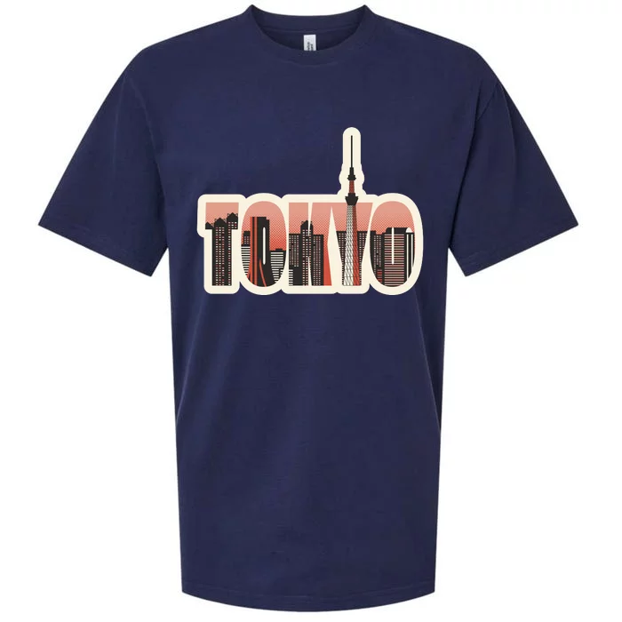 Tokyo Japan City Skyline Sueded Cloud Jersey T-Shirt