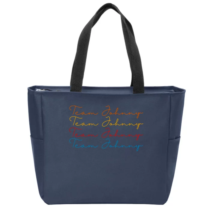 Team Johnny Colorful Zip Tote Bag