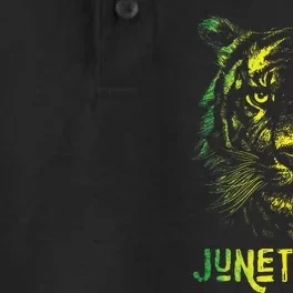 Tiger Juneteenth Cool Black History African America Flag Tee Dry Zone Grid Performance Polo