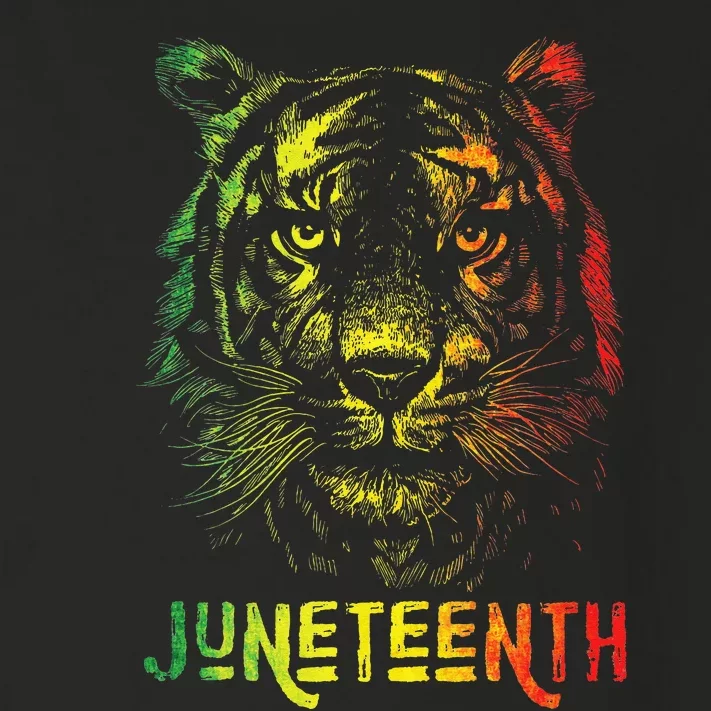 Tiger Juneteenth Cool Black History African America Flag Tee Toddler Long Sleeve Shirt