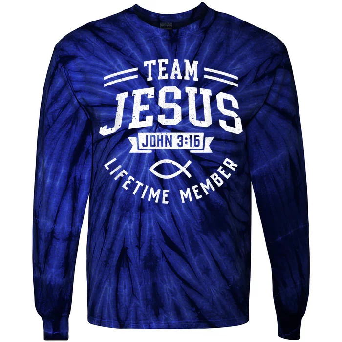 Team Jesus Christian Gifts For Men Women Tie-Dye Long Sleeve Shirt