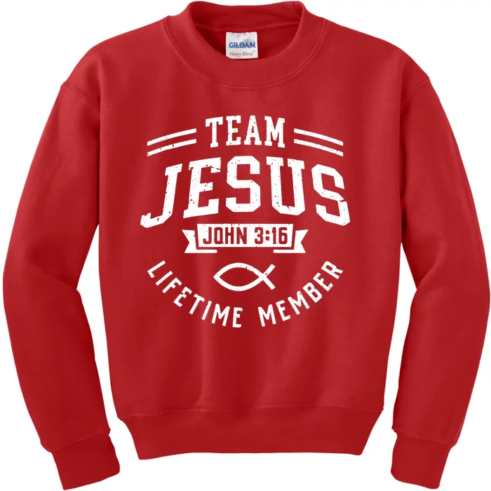 Team Jesus Christian Faith Religious Gift Kids Sweatshirt