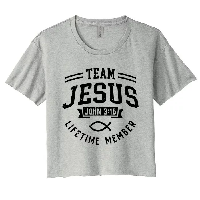 Team Jesus Christian Faith Religious Gift Women's Crop Top Tee