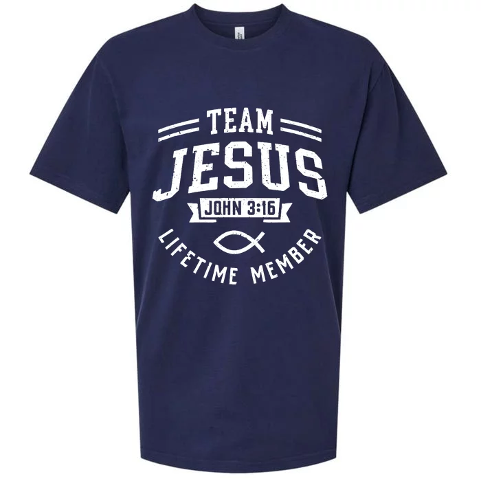 Team Jesus Christian Faith Religious Gift Sueded Cloud Jersey T-Shirt