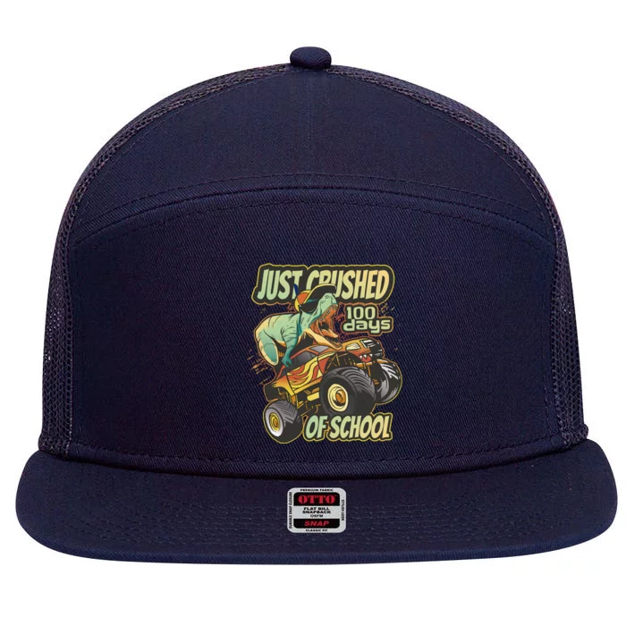 TRex Just Crushed 100 Days Of School 7 Panel Mesh Trucker Snapback Hat