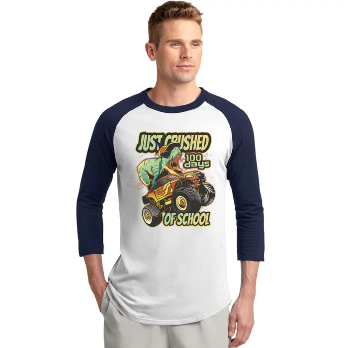 TRex Just Crushed 100 Days Of School Baseball Sleeve Shirt