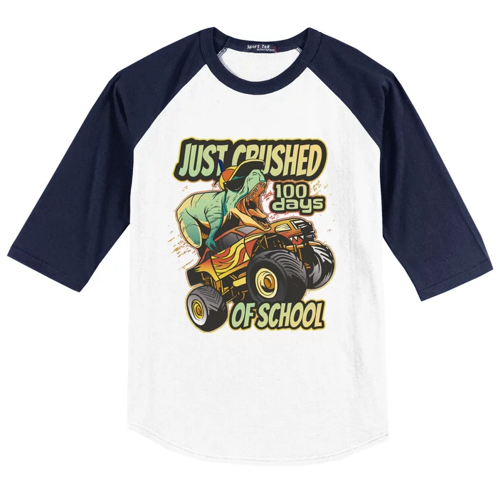 TRex Just Crushed 100 Days Of School Baseball Sleeve Shirt