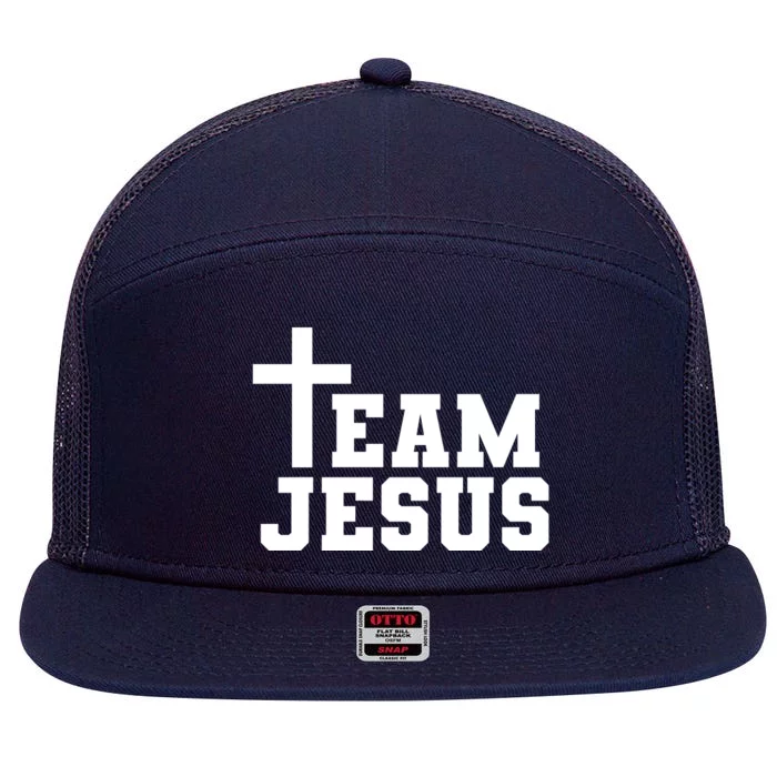 Team Jesus Christian Design 7 Panel Mesh Trucker Snapback Hat