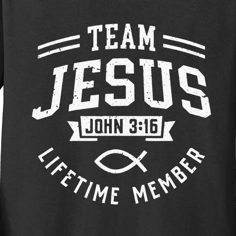 Team Jesus Christian Gifts Kids Long Sleeve Shirt