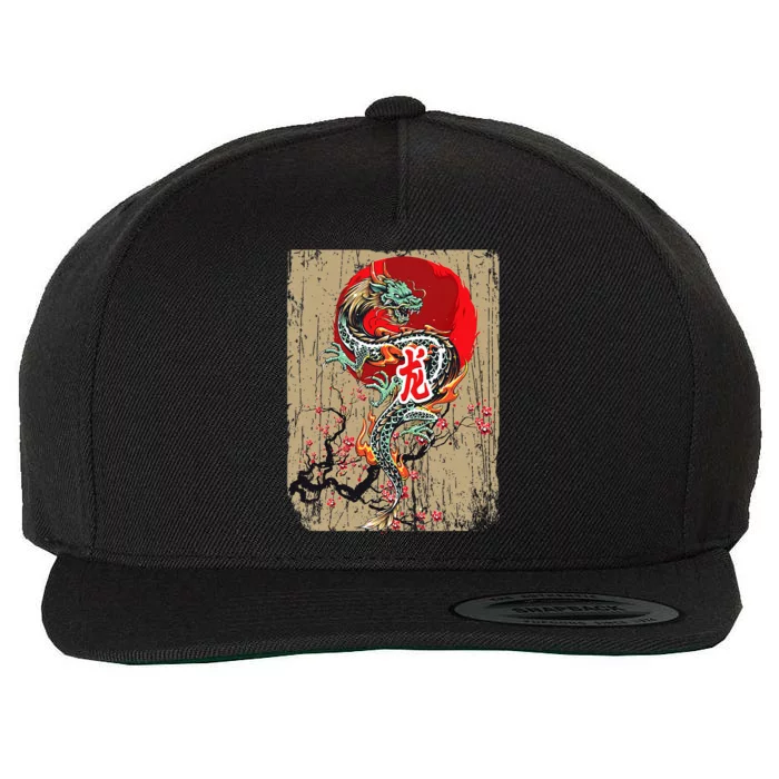 Traditional Japanese Dragon Art Japan Wool Snapback Cap