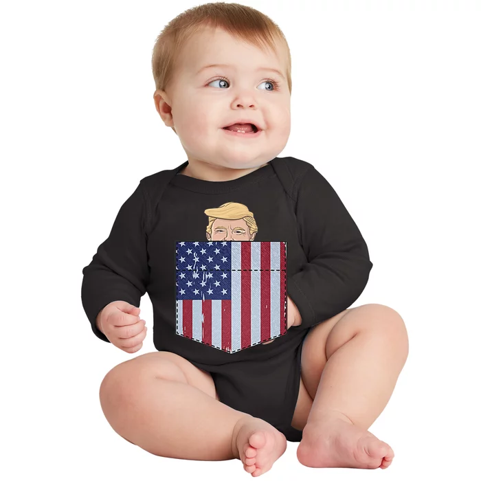 Trump J D Vance 2024 Baby Long Sleeve Bodysuit