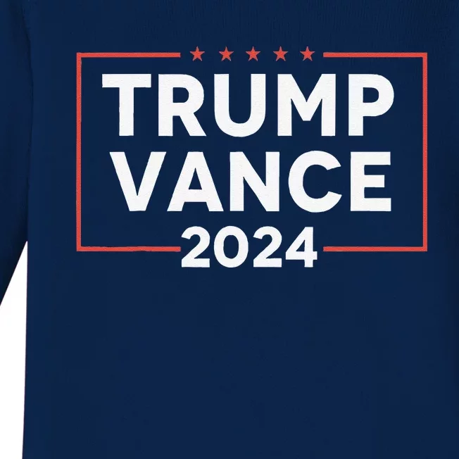 Trump J D Vance 2024 Vice President Election Vote Democrats Baby Long Sleeve Bodysuit