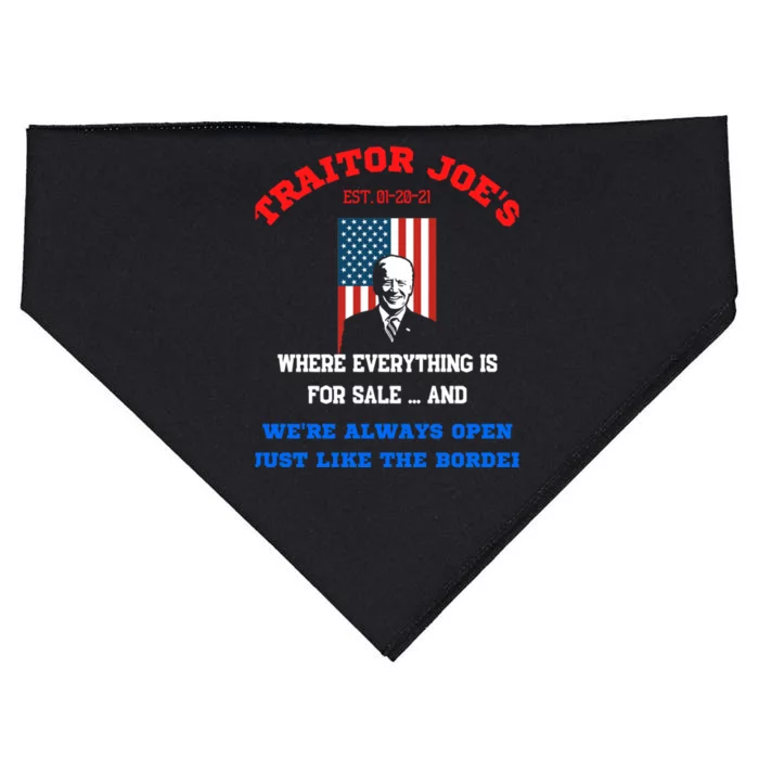 Traitor Joes Funny Anti Biden USA-Made Doggie Bandana