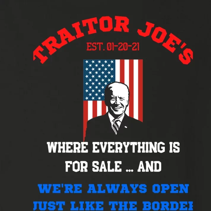 Traitor Joes Funny Anti Biden Toddler Long Sleeve Shirt