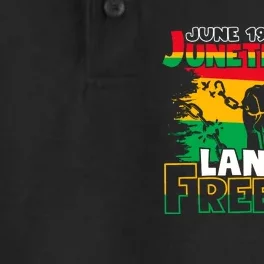 Trendy Juneteenth Freedom Graphic Dry Zone Grid Performance Polo