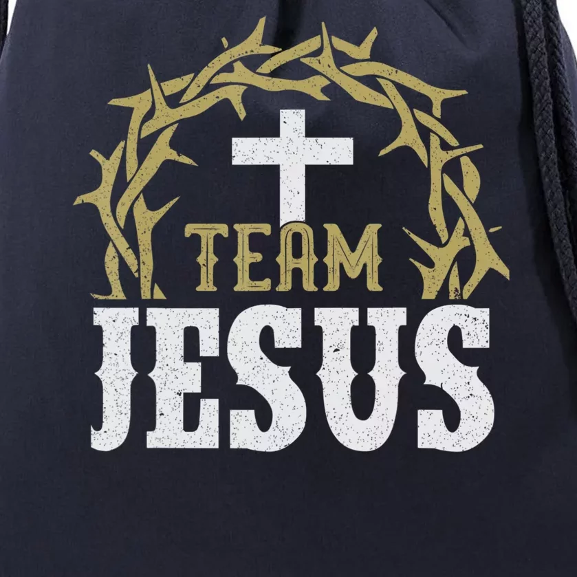 Team Jesus For Christian And True Believer Drawstring Bag