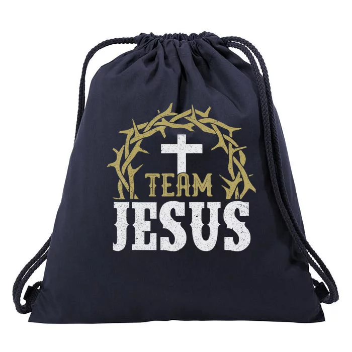 Team Jesus For Christian And True Believer Drawstring Bag