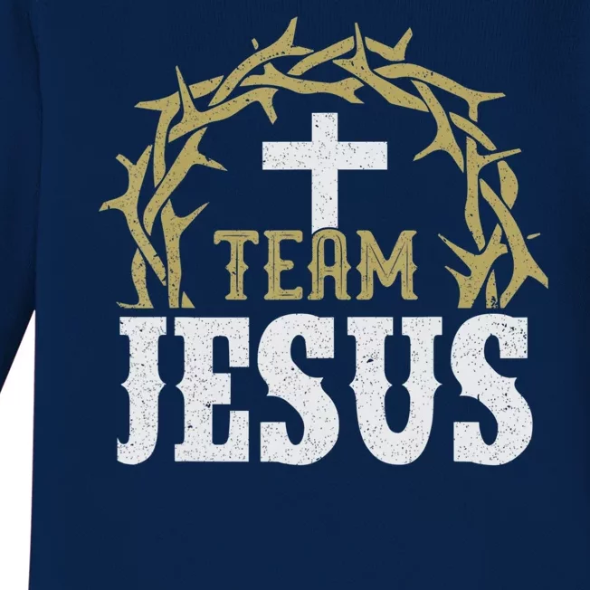 Team Jesus For Christian And True Believer Baby Long Sleeve Bodysuit