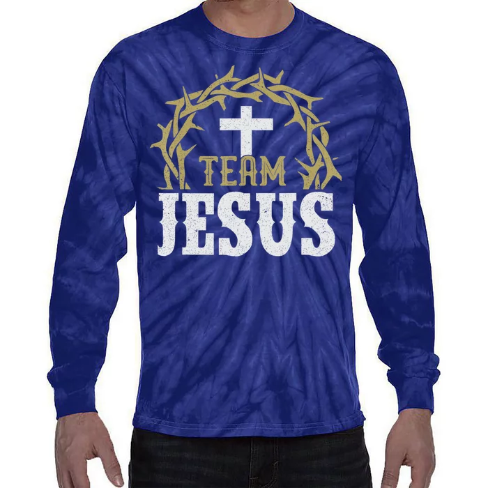 Team Jesus For Christian And True Believer Tie-Dye Long Sleeve Shirt