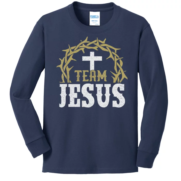 Team Jesus For Christian And True Believer Kids Long Sleeve Shirt