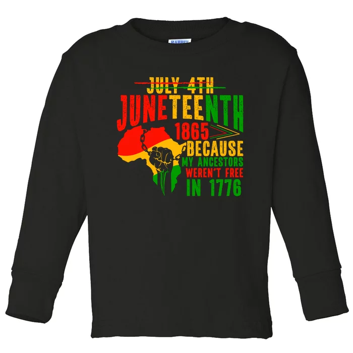 Trendy Juneteenth Freedom Celebration Graphic Toddler Long Sleeve Shirt