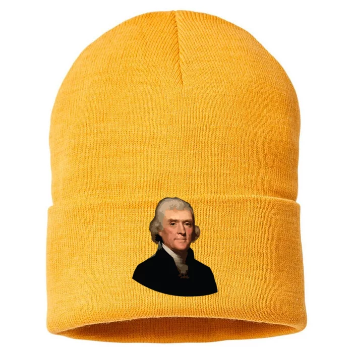 Thomas Jefferson Founding Father Liberty Conservative Thomas Jefferson Sustainable Knit Beanie