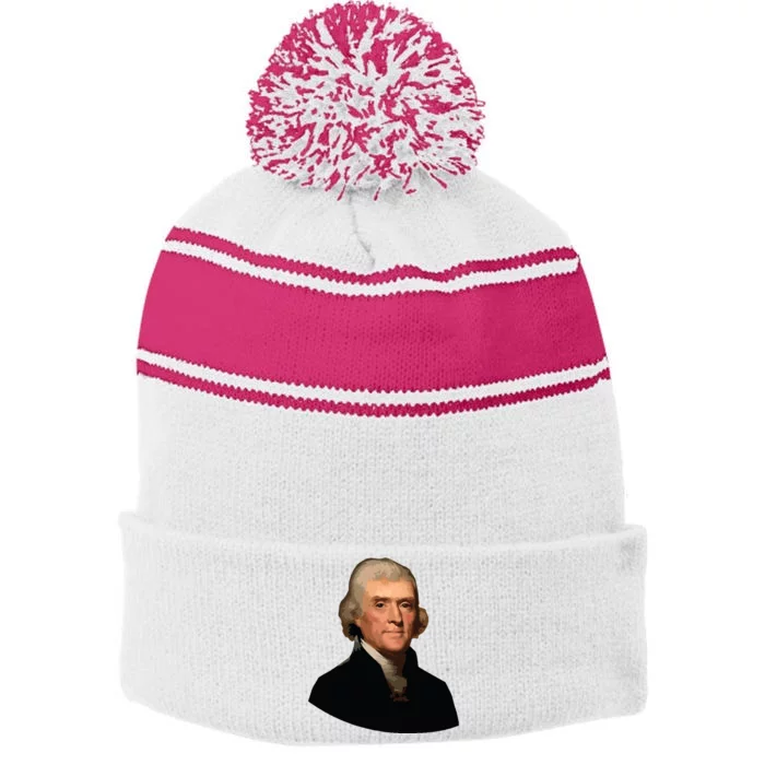 Thomas Jefferson Founding Father Liberty Conservative Thomas Jefferson Stripe Pom Pom Beanie