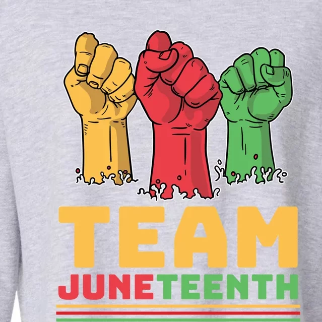 Team Juneteenth Gift 19th Of June 1865 Black History Month Meaningful Gift Cropped Pullover Crew