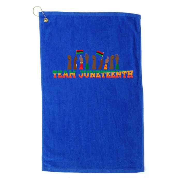 Team Juneteenth Gift June 1865 African American Black History Meaningful Gift Platinum Collection Golf Towel