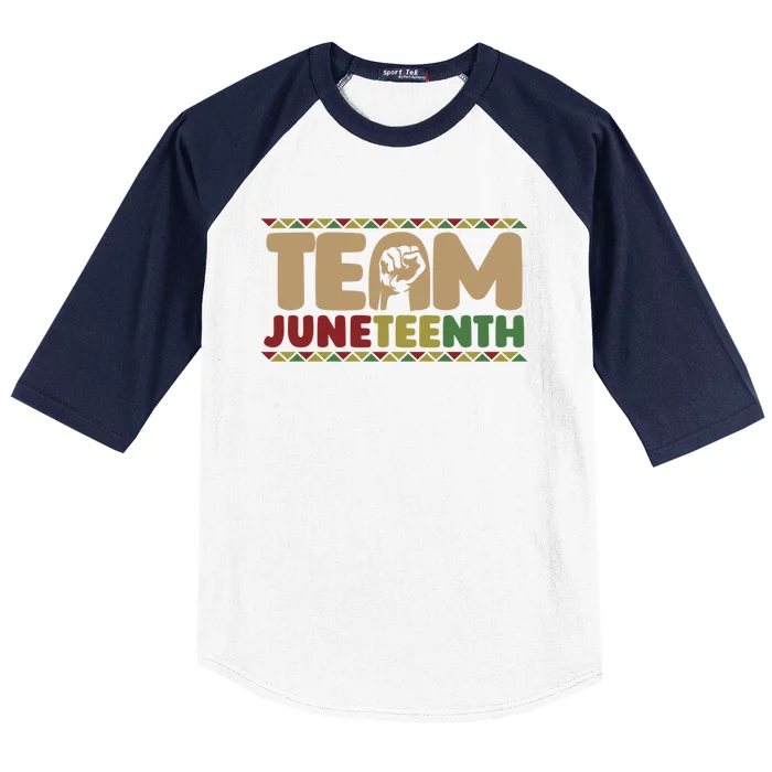 Team Juneteenth Great Gift June 1865 African American Black History Meaningful G Baseball Sleeve Shirt