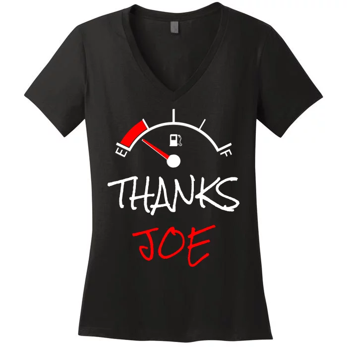 Thanks Joe Gas Tank On E Anti Biden Women's V-Neck T-Shirt