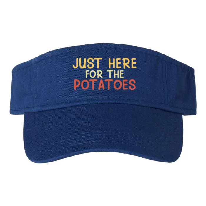 Thanksgiving Just Here For The Potatoes Turkey Football Gift Valucap Bio-Washed Visor