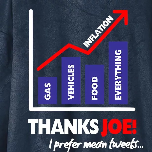 Thanks Joe High Inflation Funny Anti Biden Protest Hooded Wearable Blanket