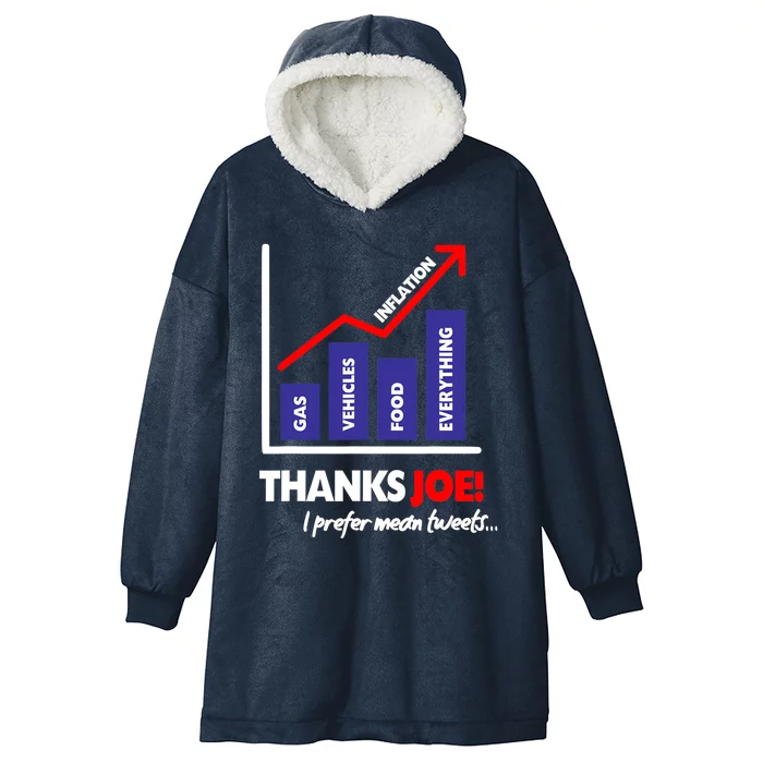 Thanks Joe High Inflation Funny Anti Biden Protest Hooded Wearable Blanket