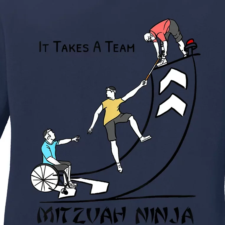 The Jewish Inspiration Foundation Mitzvah Ninja Supporter Ladies Long Sleeve Shirt