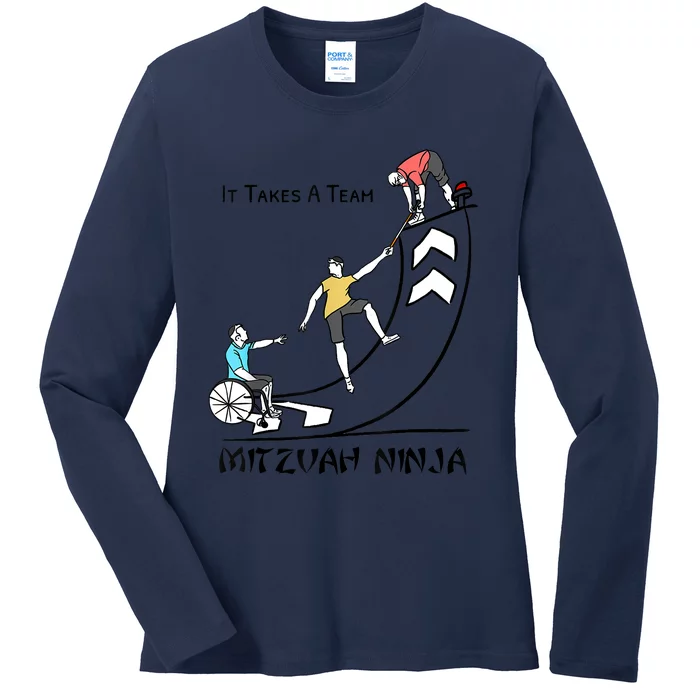 The Jewish Inspiration Foundation Mitzvah Ninja Supporter Ladies Long Sleeve Shirt