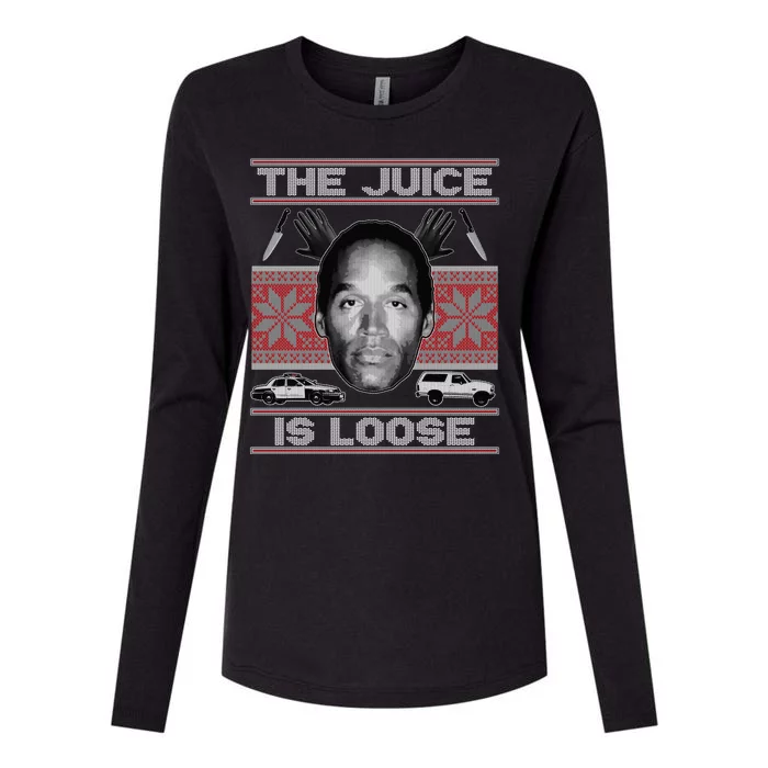 The Juice Is Loose OJ Ugly Christmas Sweater Womens Cotton Relaxed Long Sleeve T-Shirt