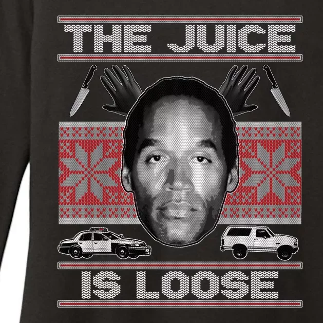 The Juice Is Loose OJ Ugly Christmas Sweater Womens CVC Long Sleeve Shirt