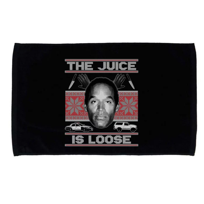 The Juice Is Loose OJ Ugly Christmas Sweater Microfiber Hand Towel