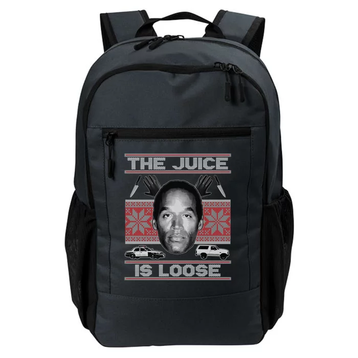 The Juice Is Loose OJ Ugly Christmas Sweater Daily Commute Backpack