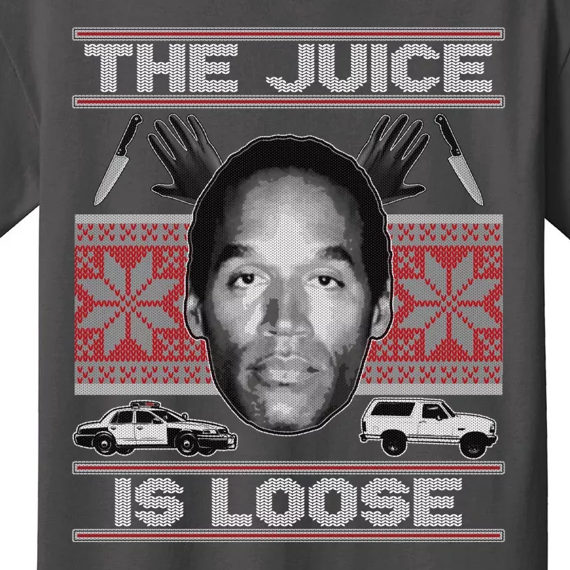 The Juice Is Loose OJ Ugly Christmas Sweater Kids T-Shirt