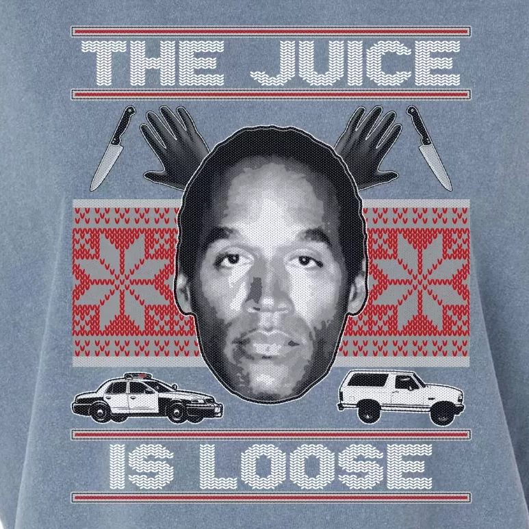 The Juice Is Loose OJ Ugly Christmas Sweater Garment-Dyed Women's Muscle Tee