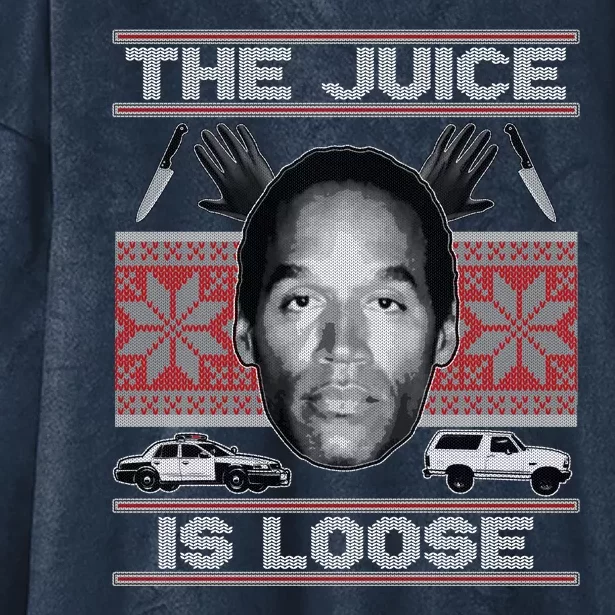 The Juice Is Loose OJ Ugly Christmas Sweater Hooded Wearable Blanket